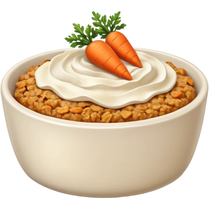 carrot cake oats baked oats in a bowl like oat meal  emoji