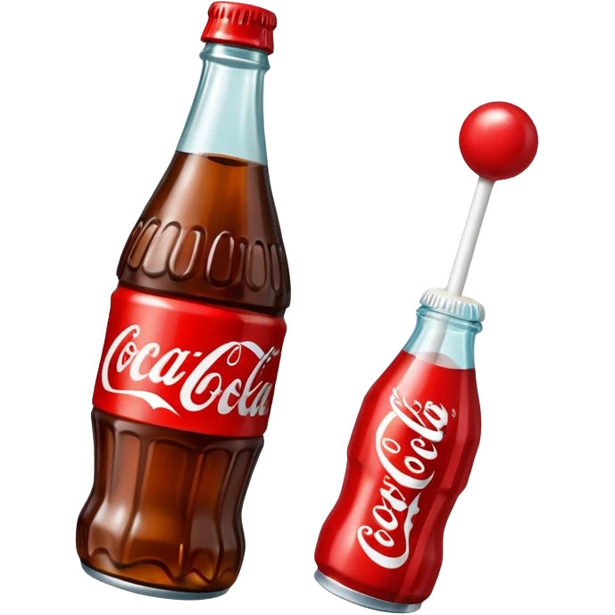 make me a coca bottle with one only white candy emoji