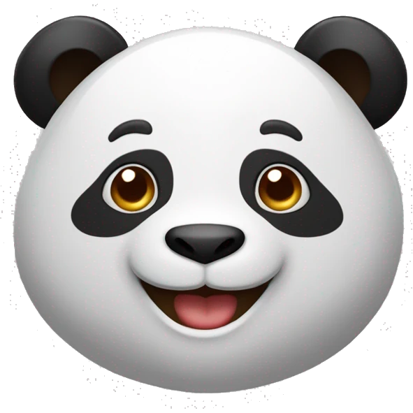 Un tête de panda souriant avec les patte avant visible emoji