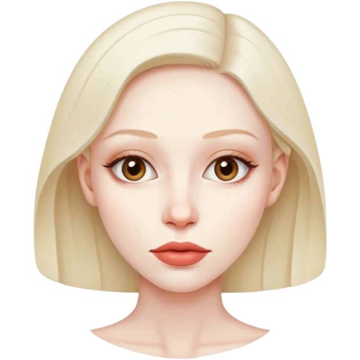 A woman with very very thin lips and no lipstick emoji