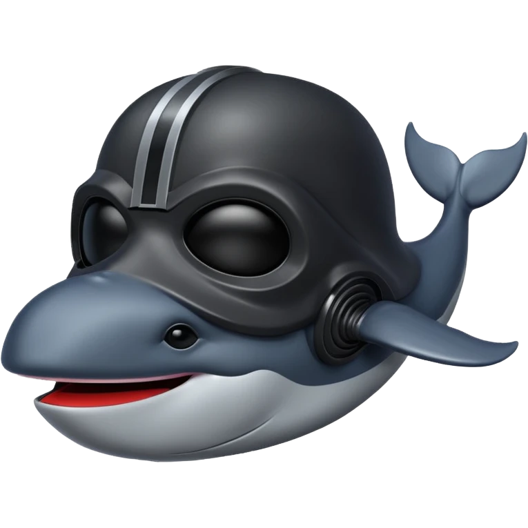 Une baleine avec le masque de dark vador emoji