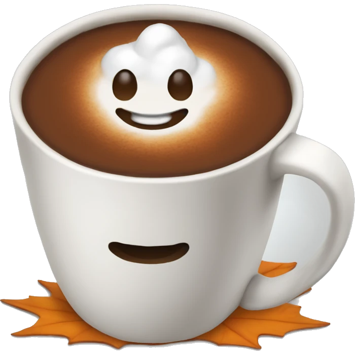 Hot cocoa in a pumpkin-shaped cup emoji