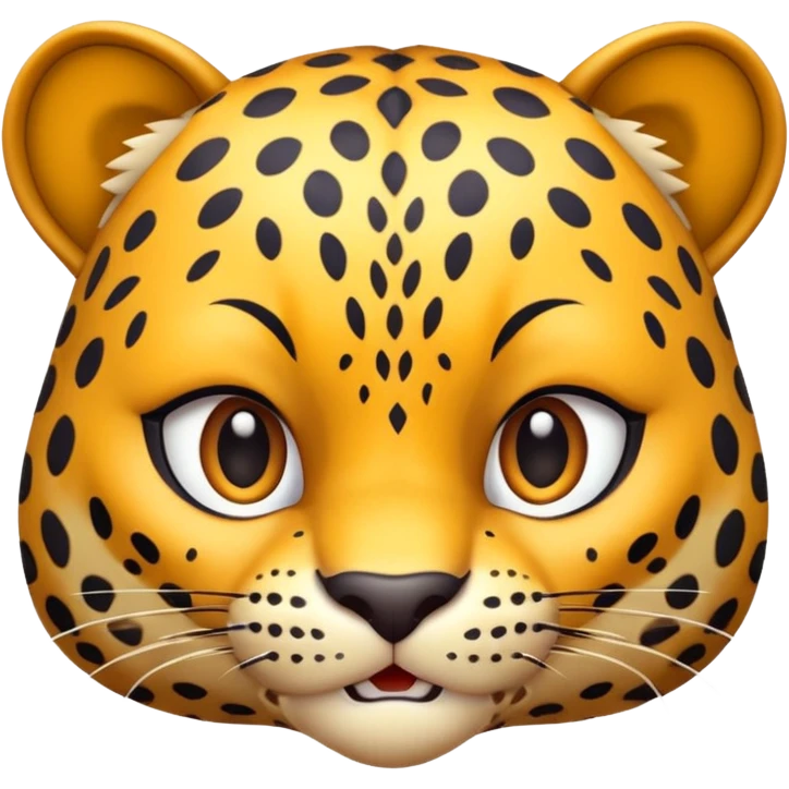 exotic leopard character, spotted fur, cute fierce face, 3D cartoon, mobile game icon style, clean background, no text, no watermark
 emoji