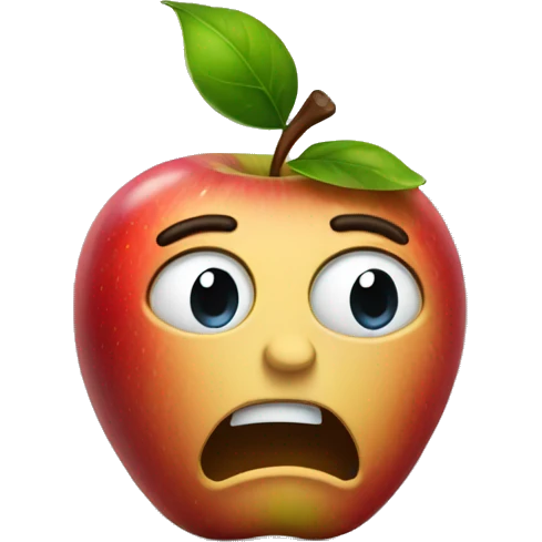 Confused apple emoji
