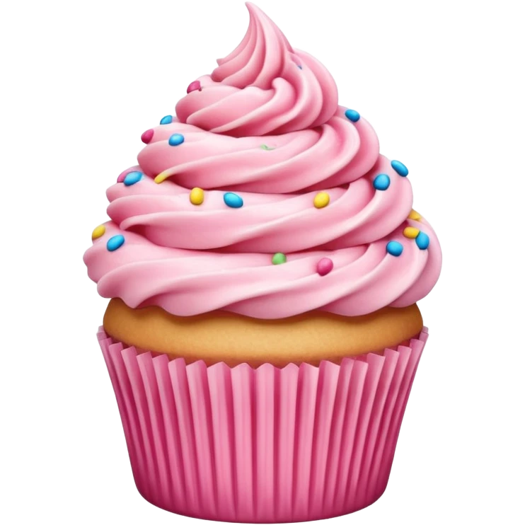 Cupcake with pink icing emoji