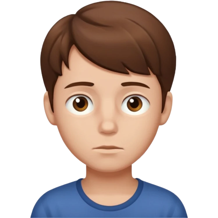 boy with brown hair and sleepy eyes emoji