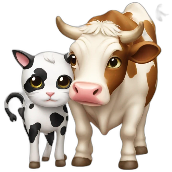 Cat and cow emoji