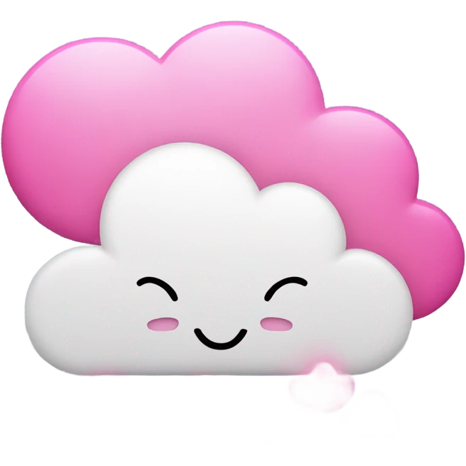 Thoughts cloud emoji with pink heats emoji