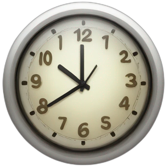 distorted weird looking clock no face emoji