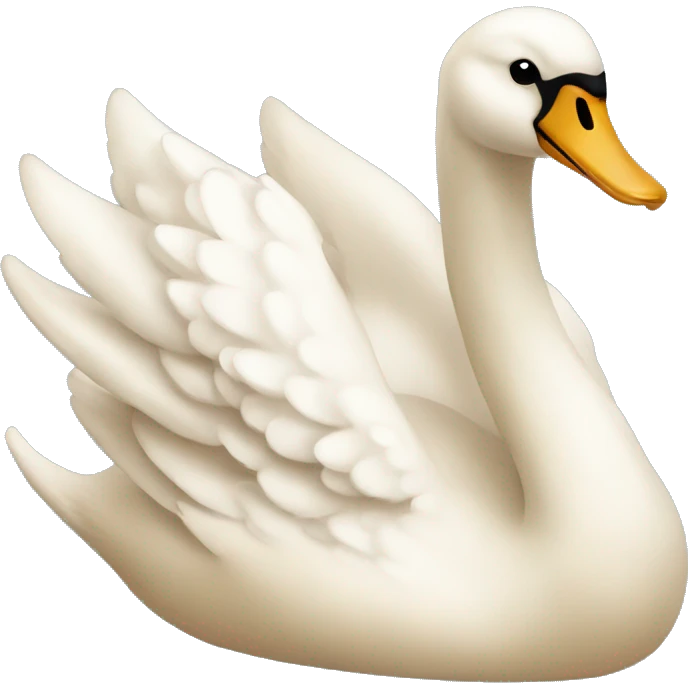 A beige swan emoji