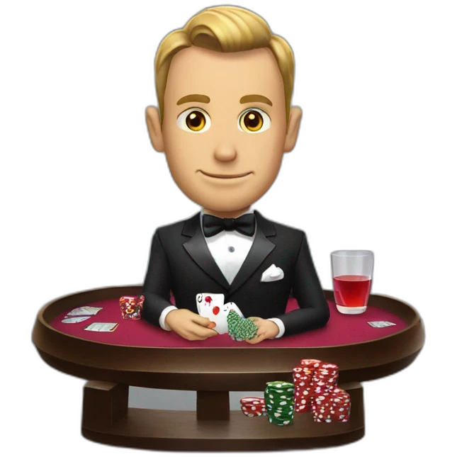 James Bond playing poker emoji