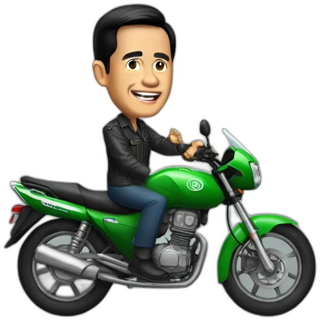 president Jokowi as grab motorcycle driver emoji