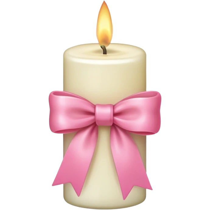 Candle with pink bow emoji