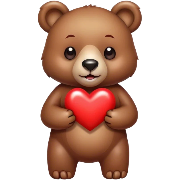 Bear holding heart emoji