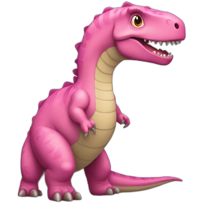 Un gros dino tout rond tout mignon et tout rose  emoji