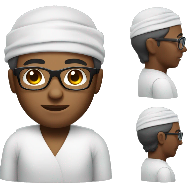 male african american Massage therapist wearing turban and glasses emoji