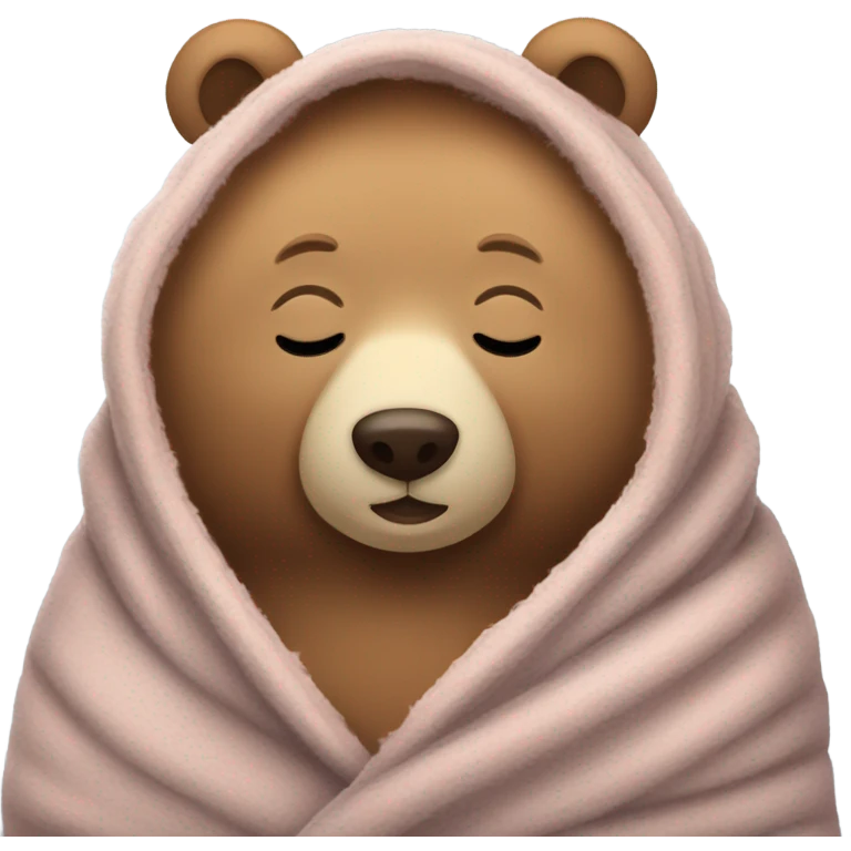 bear cozy in blanket emoji