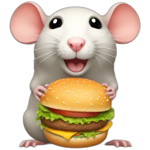 Rat with burger  emoji