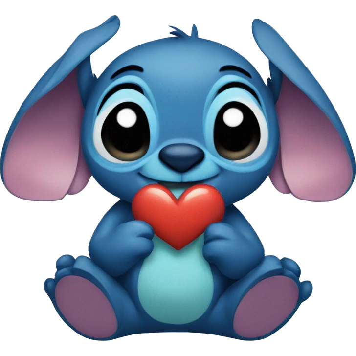 Stich with a heart emoji