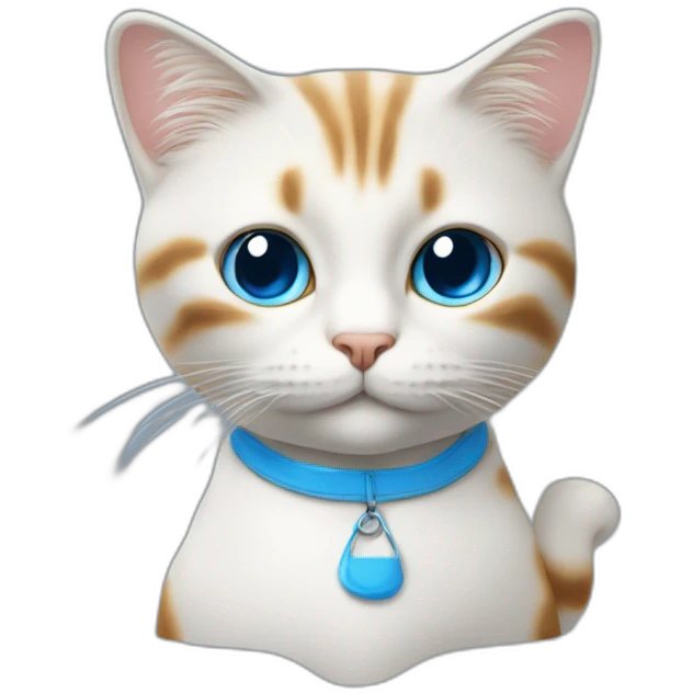 Un chat bleu avec un champignon blanc sur la tête emoji