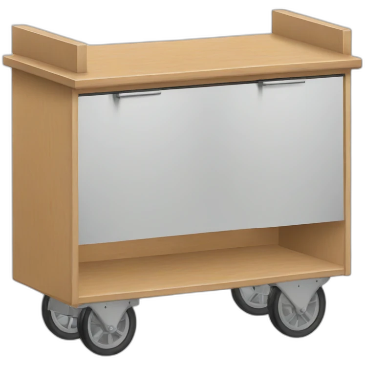 plywood portable counter on wheels emoji