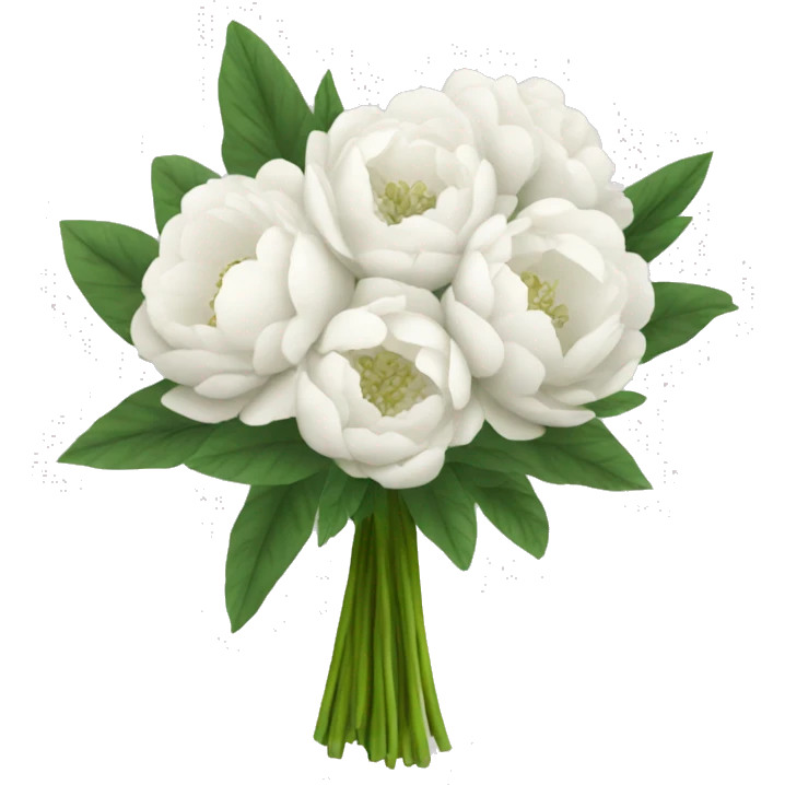 White peonys bouquet emoji