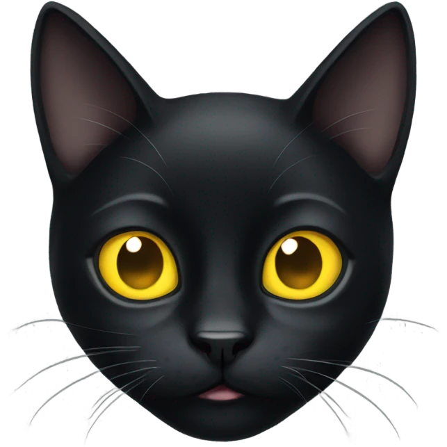 Black cat with yellow eyes emoji