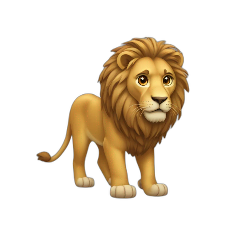 Chat sur lion emoji