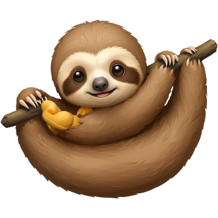 baby sloth with toy emoji