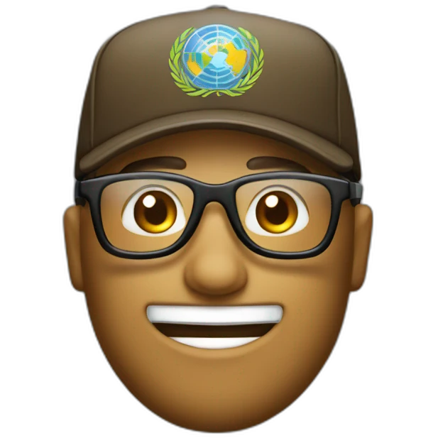Un señor con lentes y gorra blanca emoji