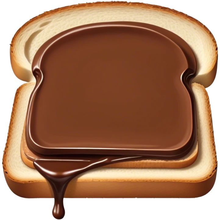 slice of bread with a spread of nutella emoji