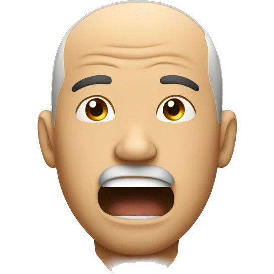 MAN HOLDING BREATH USING STRENGTH WITH MOUTH CLOSED emoji