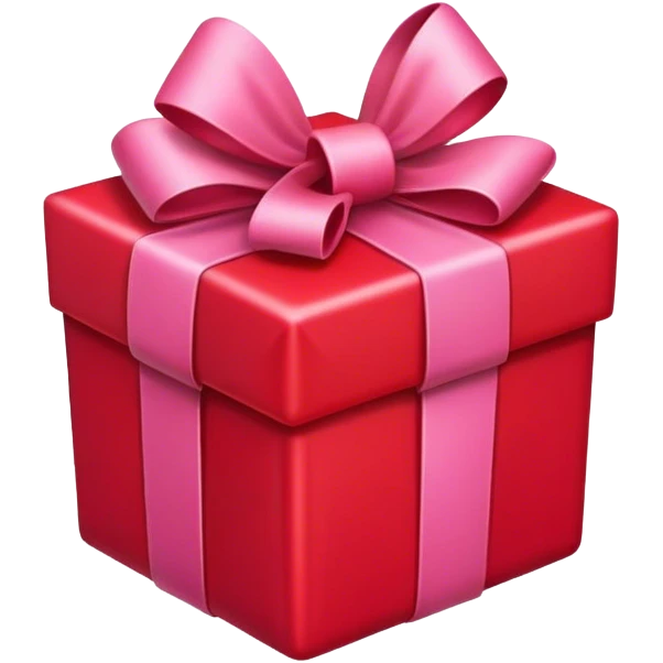 red gift with a pink bow emoji