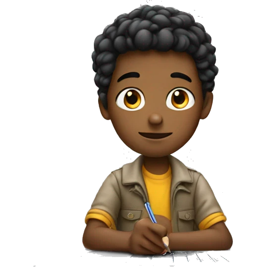 A Boy Writing on Macbook emoji