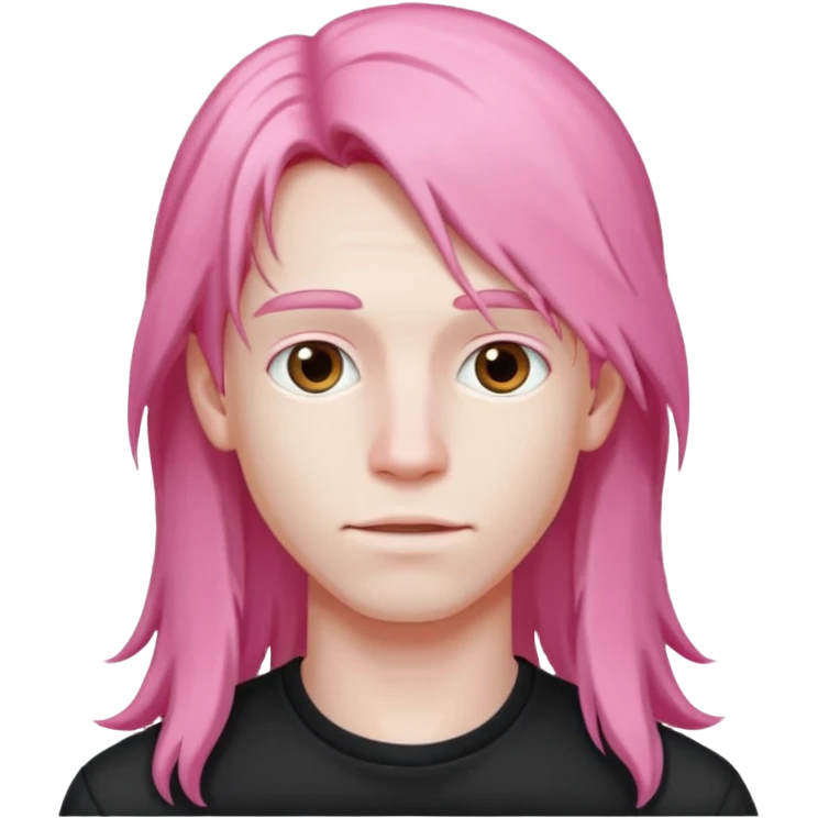 young guy with pink long hair emoji