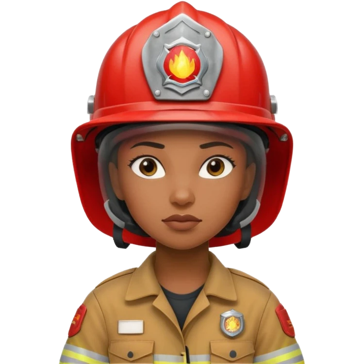 black women Firefighter wearing helmets emoji