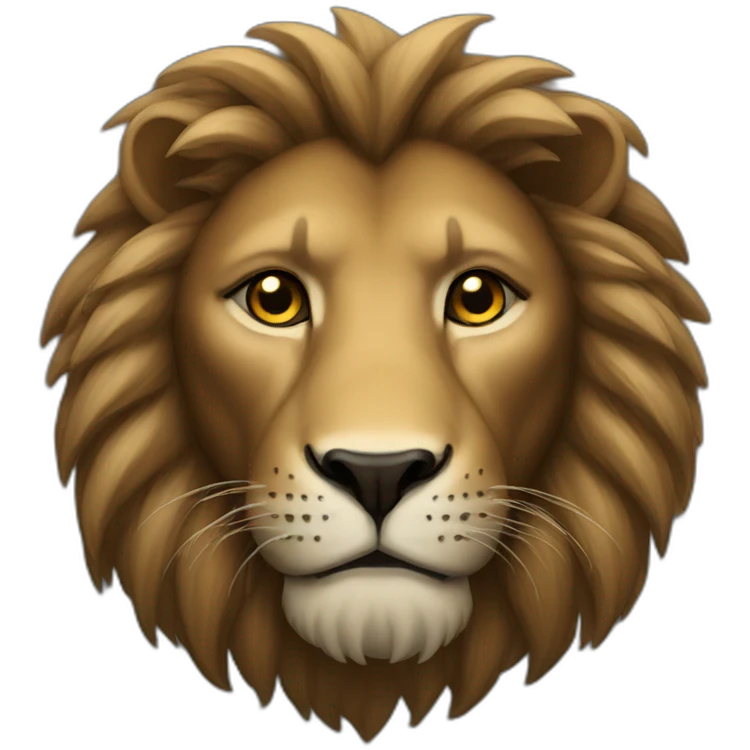 Dark lion face emoji