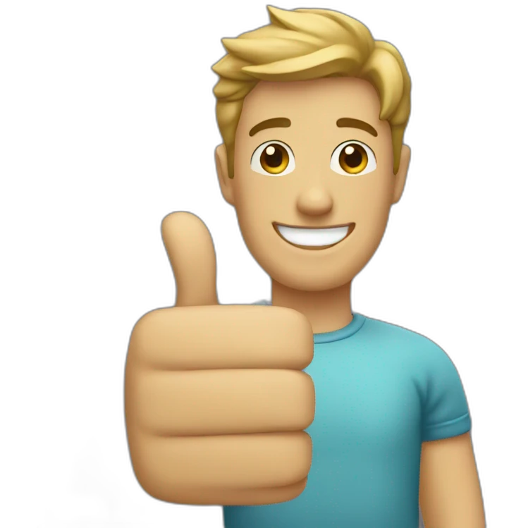 guy with thumbs up emoji