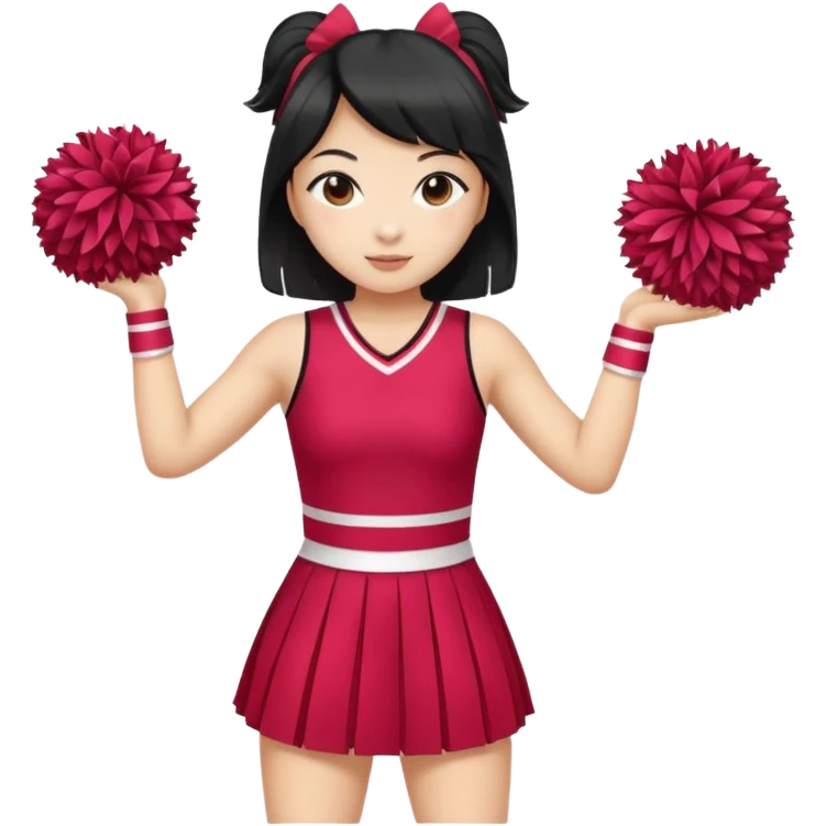 cheer leader dress, asian emoji