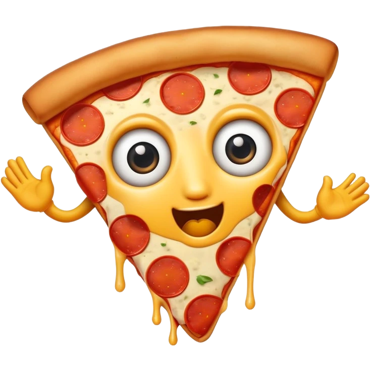 A pizza slice with eyes disco dancing emoji