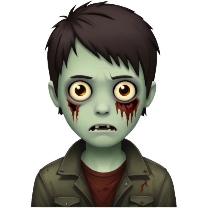 boy zombie with darkish brown hair emo emoji