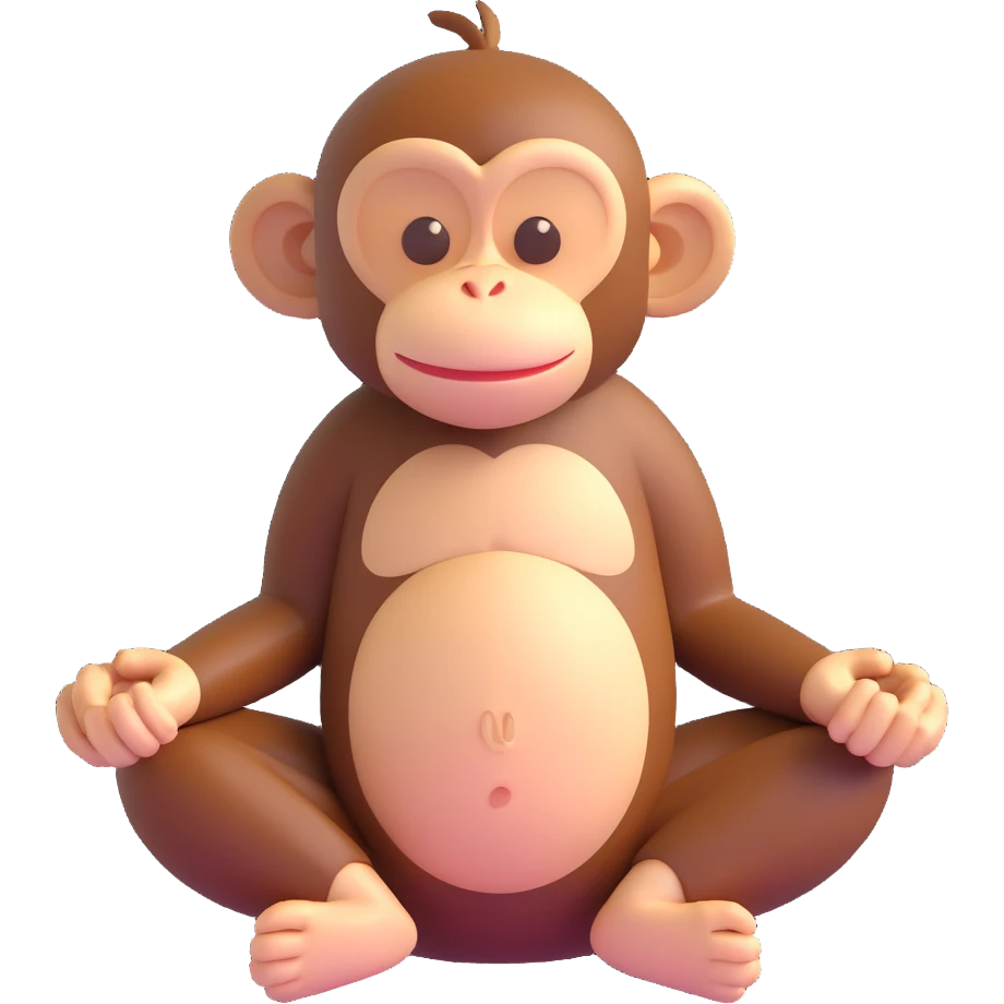 a monkey meditating with intense focus emoji