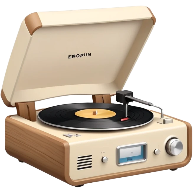 Modern record player, white and beige  emoji