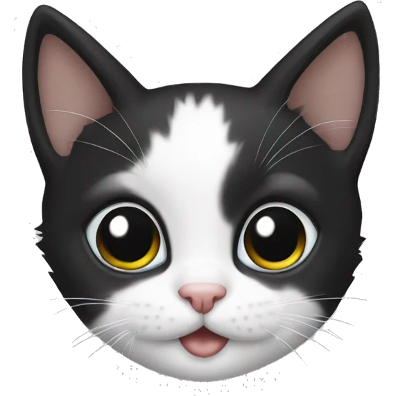 black and white kitten emoji
