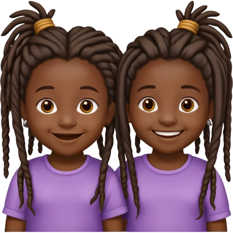 identical darkskin toddler twin girls with dreads emoji