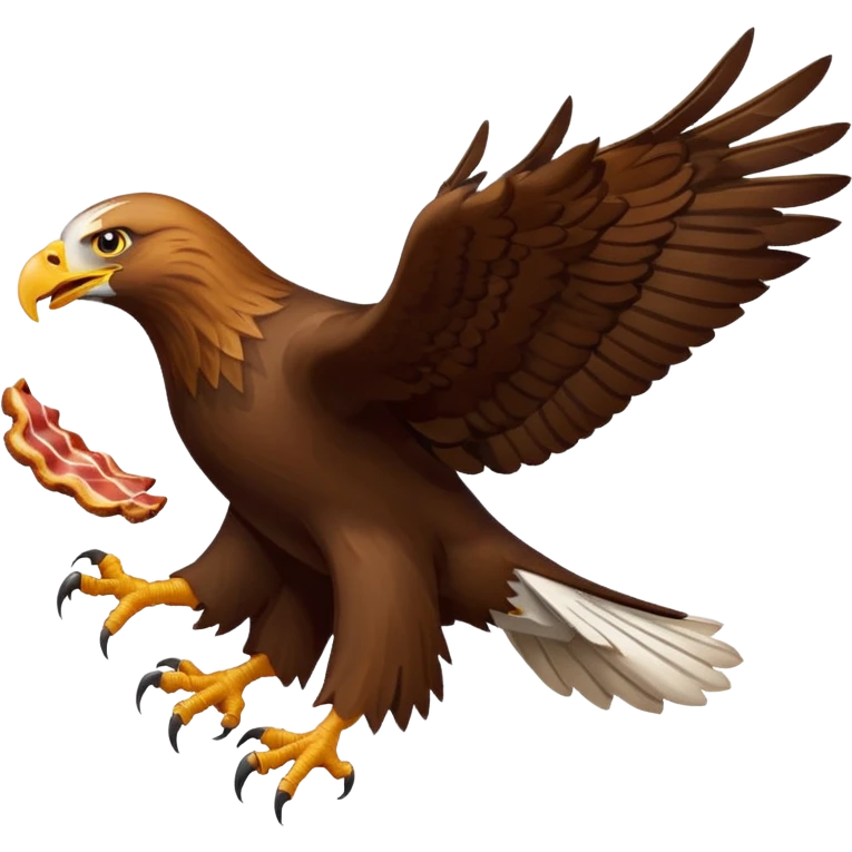 A flying eagle stealing eating bacon  emoji