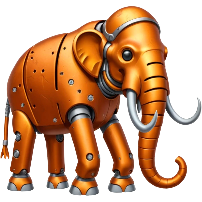 Little completely orange mammouth cyborg emoji