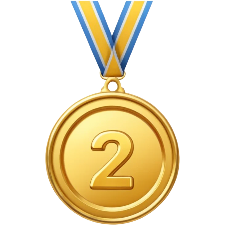 Медаль за 2 место просто цифра без узоров emoji