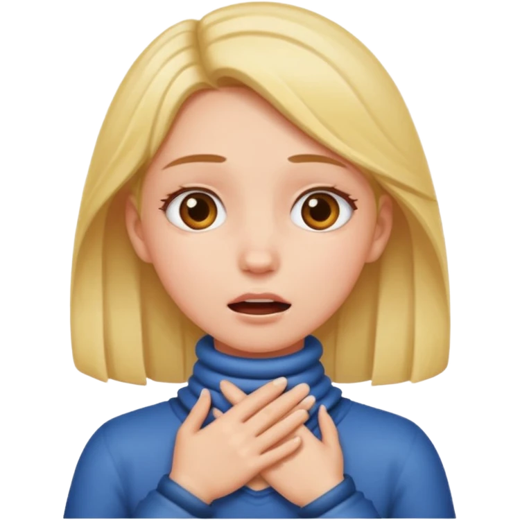 girl with hands around her neck choking emoji