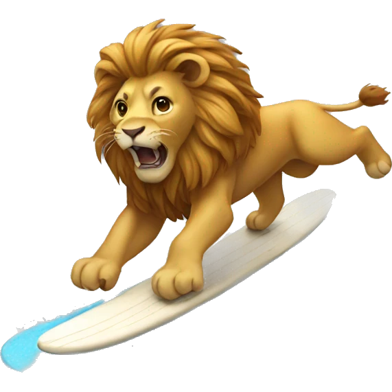 Lion surfing  emoji